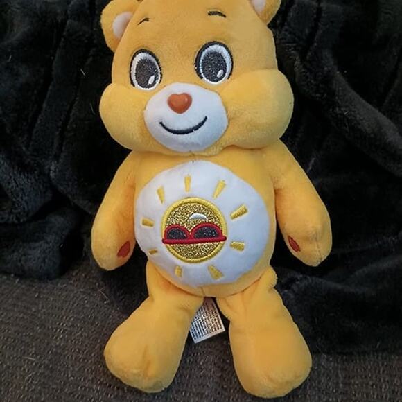 Care Bears 9" Bean Plush (Glitter Belly) - Funshine Bear  Soft Huggable Material - Picture 1 of 6